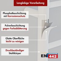 Handtuchwärmer elektrisch PLUG-AND-HEAT mit runden Rohren Weiß 50 x 120 cm