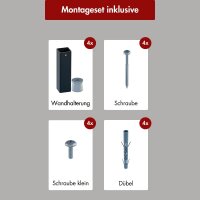 Handtuchwärmer elektrisch PLUG-AND-HEAT mit eckigen Rohren Schwarz 60 x 130 cm