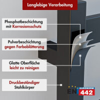 Handtuchwärmer elektrisch PLUG-AND-HEAT kompakt mit eckigen Rohren Schwarz 50 x 100 cm