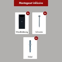 Handtuchwärmer elektrisch PLUG-AND-HEAT kompakt mit eckigen Rohren Schwarz 50 x 100 cm