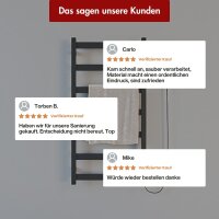 Handtuchwärmer elektrisch PLUG-AND-HEAT kompakt mit eckigen Rohren Schwarz 50 x 100 cm