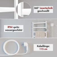 Handtuchwärmer elektrisch PLUG-AND-HEAT kompakt mit eckigen Rohren Weiß 50 x 80 cm