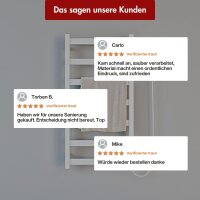 Handtuchwärmer elektrisch PLUG-AND-HEAT kompakt mit eckigen Rohren Weiß 50 x 80 cm