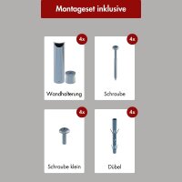 Handtuchwärmer elektrisch PLUG-AND-HEAT mit runden Rohren Chrom 50 x 100 cm