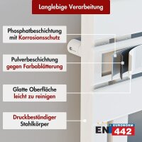 Handtuchheizkörper ALRONA Weiß Seitlich offen rechts oder links 50 cm 115 cm