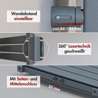 Handtuchheizkörper PANDEMA Anthrazit Seiten und Mittelanschluss 50 cm 120 cm