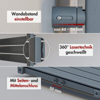 Handtuchheizkörper PANDEMA Anthrazit Seiten und Mittelanschluss 60 cm 140 cm