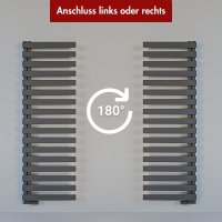 Handtuchheizkörper Premium ALRONA Seitlich offen Anthrazit 50 cm 140 cm