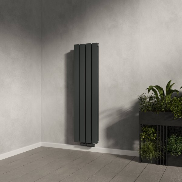 Paneelheizkörper Flachheizkörper LAVA ECO Vertikal Doppellagig Anthrazit 30 cm 120 cm