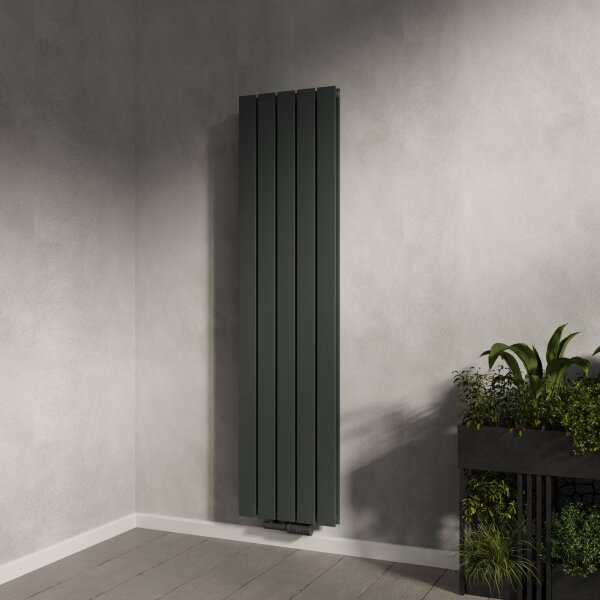 Paneelheizkörper Flachheizkörper LAVA ECO Vertikal Doppellagig Anthrazit 38 cm 160 cm