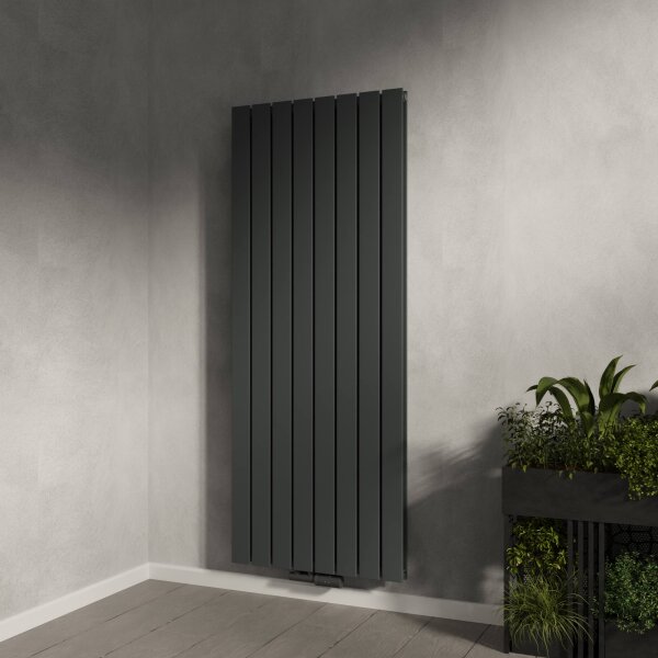 Paneelheizkörper Flachheizkörper LAVA ECO Vertikal Doppellagig Anthrazit 61 cm 160 cm