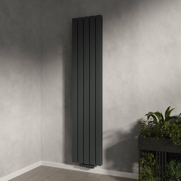 Paneelheizkörper Flachheizkörper LAVA ECO Vertikal Doppellagig Anthrazit 38 cm 180 cm