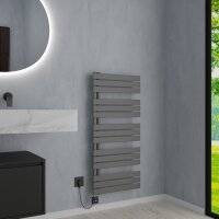 Handtuchheizkörper elektrisch ALRONA Seitlich offen Anthrazit inkl. Heizstab 50 cm 140 cm Steckerfertig