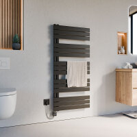 Handtuchheizkörper elektrisch ALRONA Seitlich offen Schwarz ohne Heizstab 60 cm 140 cm Handtuchheizkörper elektrisch ALRONA Seitlich offen Schwarz ohne Heizstab 60 cm 140 cm