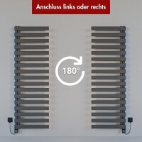Handtuchheizkörper elektrisch Premium ALRONA Seitlich offen Anthrazit inkl. Heizstab SMART 50 cm 160 cm