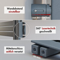 Handtuchheizkörper elektrisch Premium ALRONA Seitlich offen Anthrazit inkl. Heizstab SMART 50 cm 160 cm