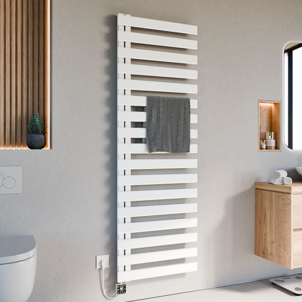 Handtuchheizkörper elektrisch Premium ALRONA Seitlich offen Weiß inkl. Heizstab SMART 60 cm 183 cm
