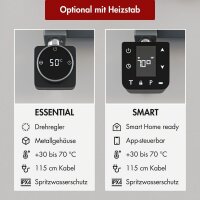 Handtuchheizkörper elektrisch PANDEMA Anthrazit inkl. Heizstab SMART und Glykol 50 cm 140 cm