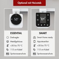 Handtuchheizkörper elektrisch PANDEMA Weiß inkl. Heizstab SMART 50 cm 160 cm befüllt