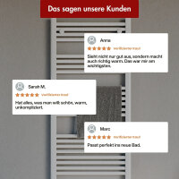 Handtuchheizkörper elektrisch Badheizkörper ALPIYA Weiß inkl. Heizstab SMART 60 cm 180 cm