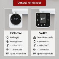 Badheizkörper elektrisch Mittelanschluss ZEBRA Weiß inkl. Heizstab SMART 50 cm 182 cm befüllt