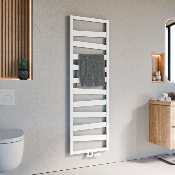 Badheizkörper Mittelanschluss ZEBRA Weiß inkl. Thermostat 50 cm 166 cm