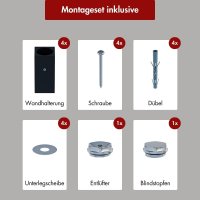 Handtuchheizkörper elektrisch LUMIRA Schwarz inkl. Heizstab SMART und Glykol 20 cm 100 cm