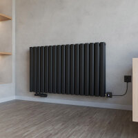 Design Flachheizkörper Paneelheizkörper TAYLOR Horizontal Doppellagig Schwarz inkl. Heizstab und Thermostatventil 100 x 60 cm Design Flachheizkörper Paneelheizkörper TAYLOR Horizontal Doppellagig Schwarz inkl. Heizstab und Thermostatventil 100 x 60 cm