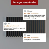 Design Flachheizkörper Paneelheizkörper elektrisch TAYLOR Horizontal Doppellagig Schwarz inkl. Heizstab SMART und Glykol 100 x 60 cm