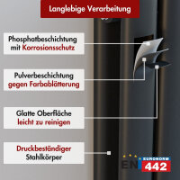 Design Flachheizkörper Paneelheizkörper elektrisch TAYLOR Horizontal Doppellagig Schwarz inkl. Heizstab SMART 120 x 60 cm