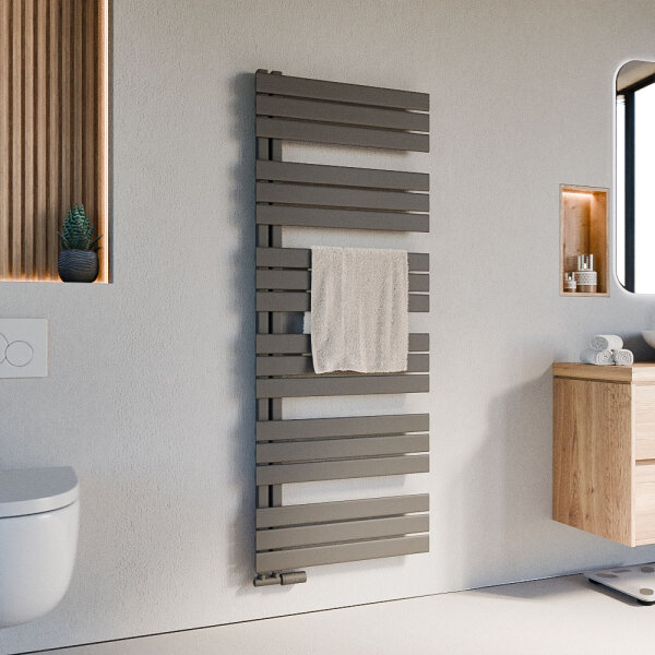 SALE Handtuchheizkörper ALRONA Anthrazit Seitlich offen rechts oder links 60 cm 164 cm