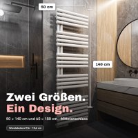 Handtuchheizkörper ROUND ALRONA Weiß – Design Badheizkörper Rund Handtuchtrockner elektrisch oder für Zentralheizung