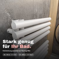 Handtuchheizkörper ROUND ALRONA Weiß – Design Badheizkörper Rund Handtuchtrockner elektrisch oder für Zentralheizung