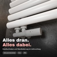 Handtuchheizkörper ROUND ALRONA Weiß – Design Badheizkörper Rund Handtuchtrockner elektrisch oder für Zentralheizung