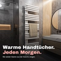 Handtuchheizkörper ROUND ALRONA Weiß – Design Badheizkörper Rund Handtuchtrockner elektrisch oder für Zentralheizung