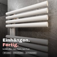 Handtuchheizkörper ROUND ALRONA Weiß – Design Badheizkörper Rund Handtuchtrockner elektrisch oder für Zentralheizung