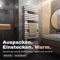 Handtuchheizkörper ROUND ALRONA Weiß – Design Badheizkörper Rund Handtuchtrockner elektrisch oder für Zentralheizung