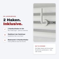 Elektrischer Handtuchheizkörper ROUND ALRONA Weiß 50 x 140 cm steckerfertig inkl. WLAN-Heizstab Smart 600 W befüllt