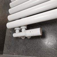 Handtuchheizkörper ROUND ALRONA Weiß 60 x 180 cm – Design Badheizkörper Rund Handtuchtrockner für Zentralheizung