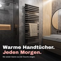 Handtuchheizkörper ROUND ALRONA Schwarz – Design Badheizkörper Rund Handtuchtrockner elektrisch oder für Zentralheizung
