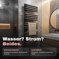Handtuchheizkörper ROUND ALRONA Schwarz – Design Badheizkörper Rund Handtuchtrockner elektrisch oder für Zentralheizung