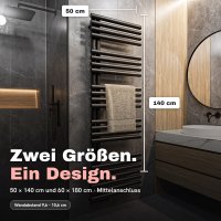 Handtuchheizkörper ROUND ALRONA Schwarz – Design Badheizkörper Rund Handtuchtrockner elektrisch oder für Zentralheizung