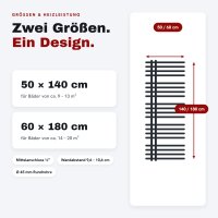 Handtuchheizkörper ROUND ALRONA Schwarz 60 x 180 cm inkl. Multiblock-Ventil – Design Badheizkörper Rund Handtuchtrockner