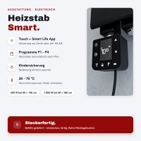 Elektrischer Handtuchheizkörper ROUND ALRONA Schwarz 60 x 180 cm steckerfertig inkl. WLAN-Heizstab Smart 1000 W befüllt