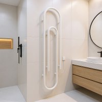 CLIP Design-Handtuchheizkörper Weiß 38x170 cm elektrisch steckerfertig Büroklammer