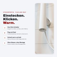 CLIP Design-Handtuchheizkörper Weiß 38x170 cm elektrisch steckerfertig Büroklammer