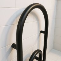 CLIP Design-Handtuchheizkörper Schwarz 38x170 cm elektrisch steckerfertig Büroklammer