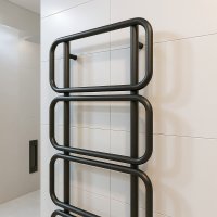 LOOP Design-Handtuchheizkörper 60x160 cm Schwarz Zentralheizung oder elektrisch