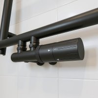 LOOP Design-Handtuchheizkörper 60x160 cm Schwarz für Zentralheizung