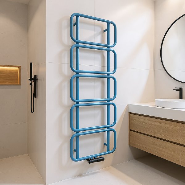 LOOP Design-Handtuchheizkörper 60x160 cm Türkis für Zentralheizung